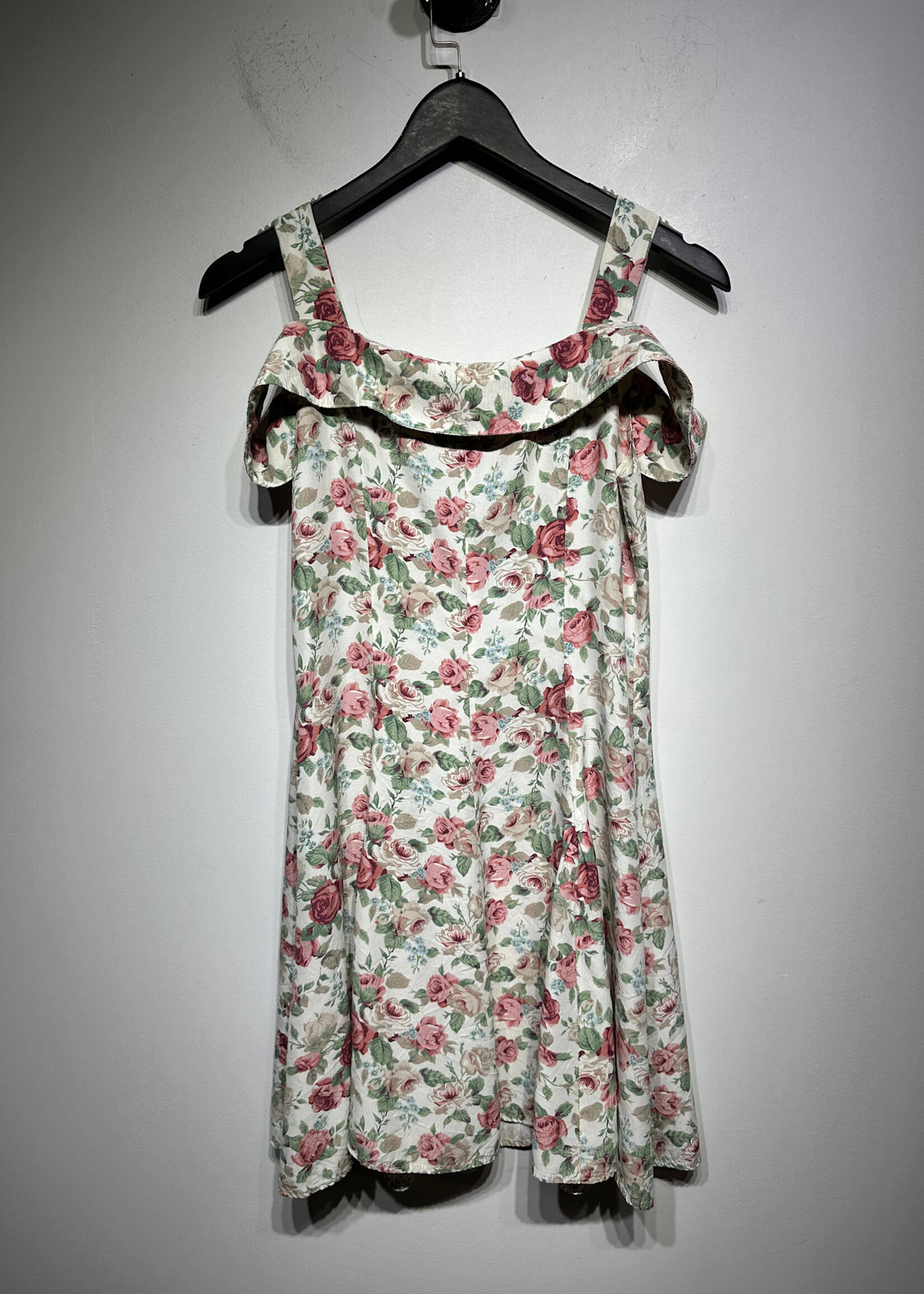 Vintage Rampage Rose Print Off Shoulder Dress M
