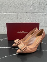 Ferragamo Pink Bow Heel Sandals 8