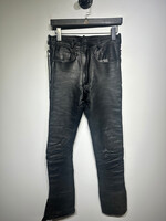 Echtes Leder Black Leather Tie Up Pants Fem 28