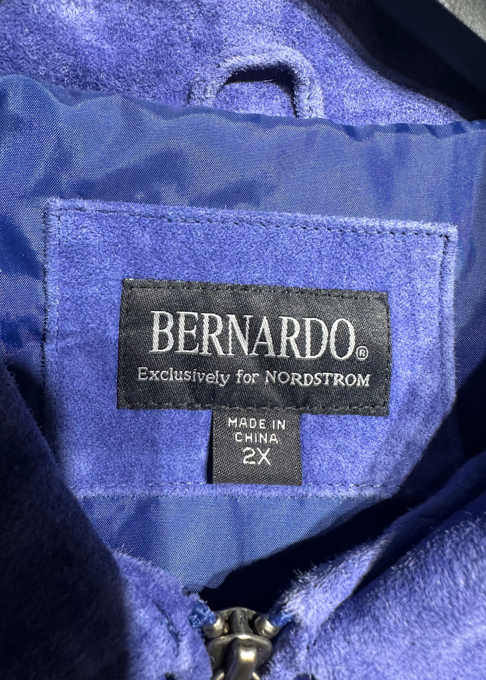 Bernardo Blue Suede Jacket Fem XXL