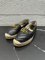 Gucci Black Leather Espadrilles 7.5