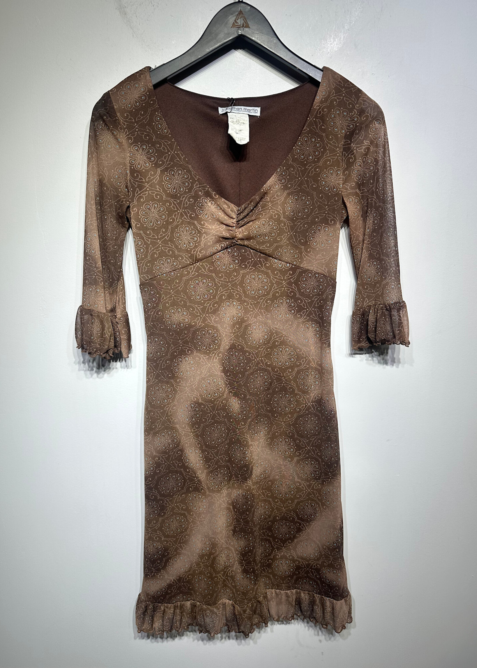 Jonathan Martin Brown Floral Dress S