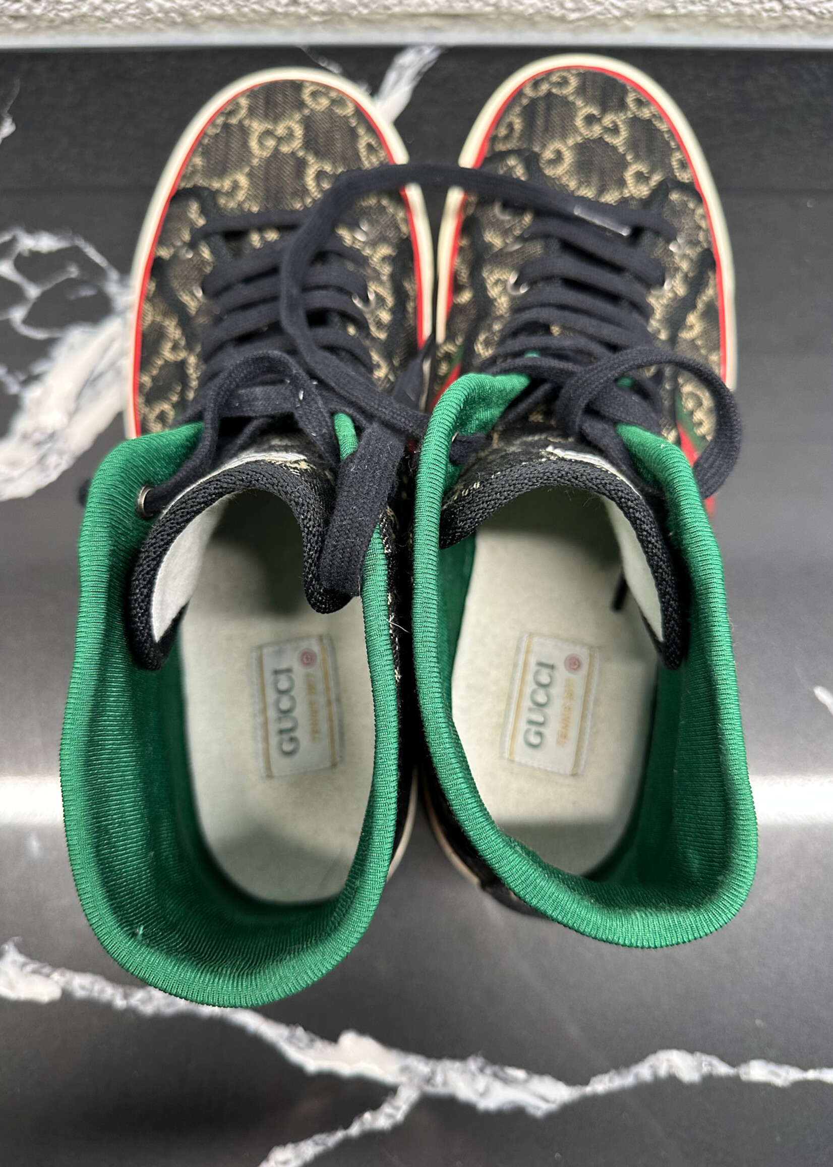 Gucci Black Monogram Tennis 1977 Hi Tops Fits Masc 11