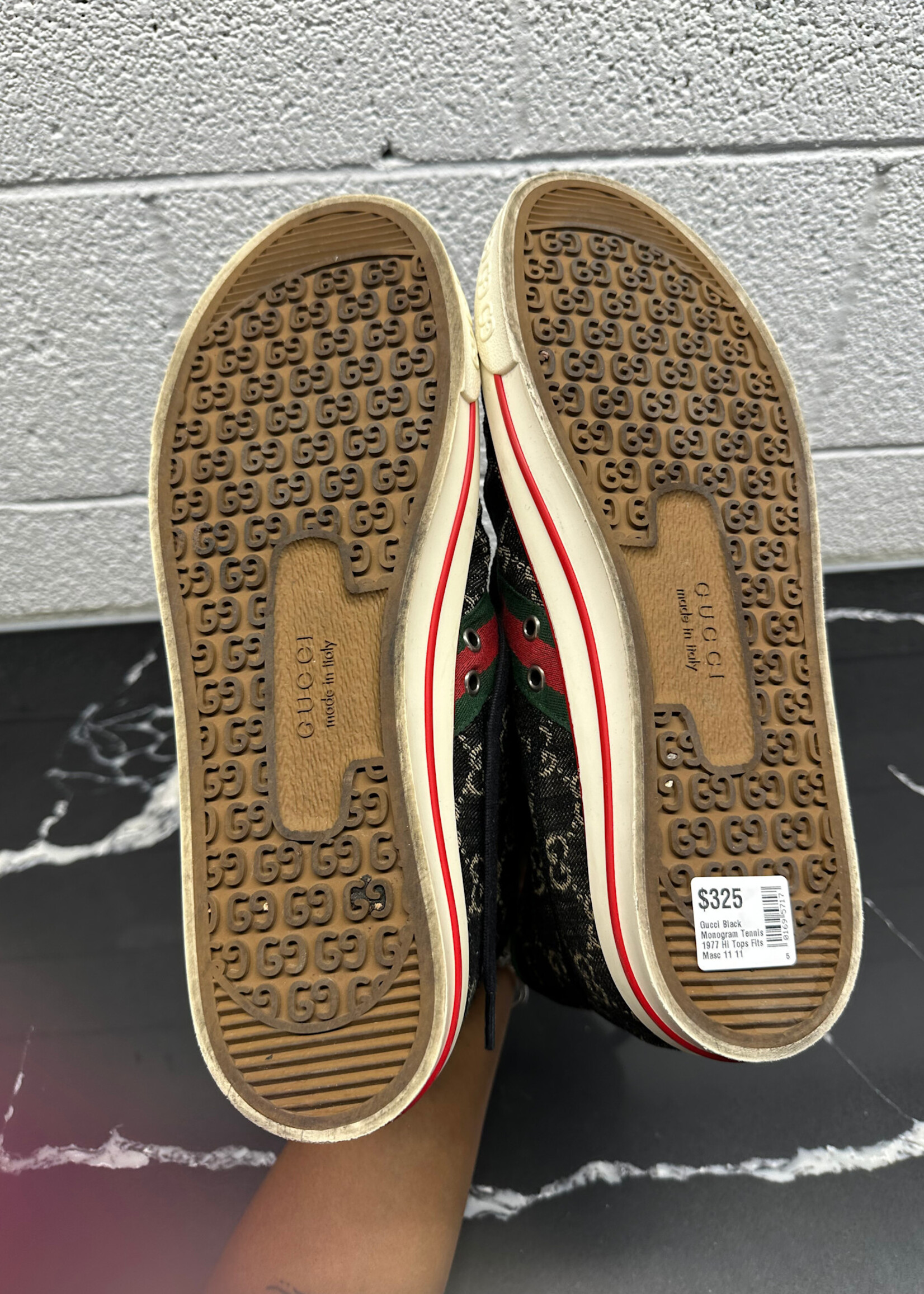 Gucci Black Monogram Tennis 1977 Hi Tops Fits Masc 11