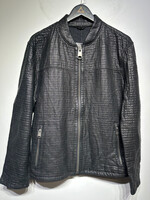 Maceoo Black Perforated Leather Jacket Fits XL