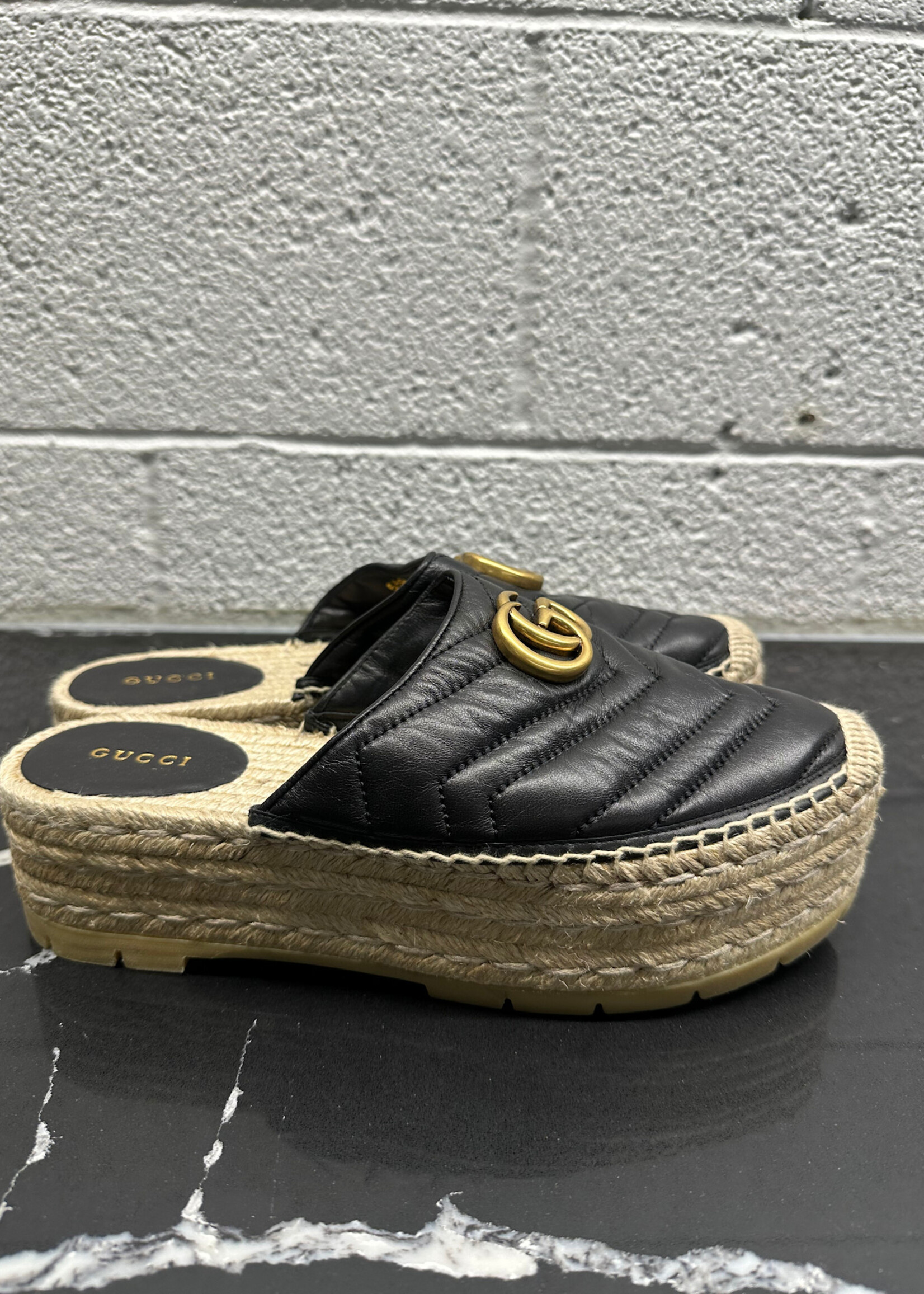 Gucci Black Platform Espadrilles 38/8