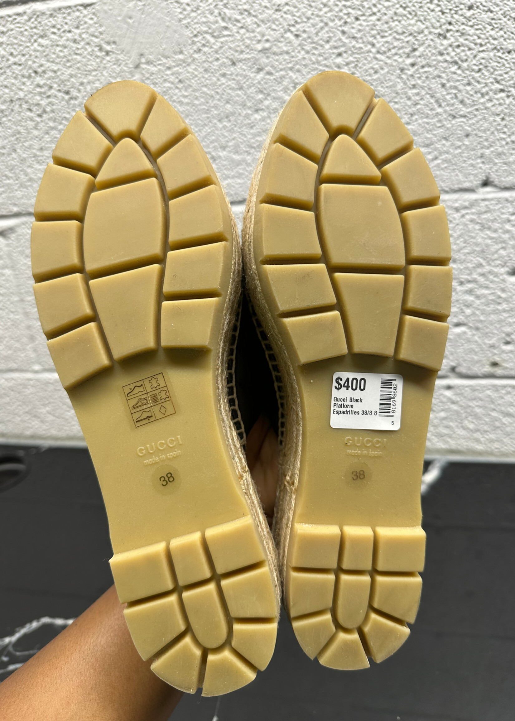 Gucci Black Platform Espadrilles 38/8