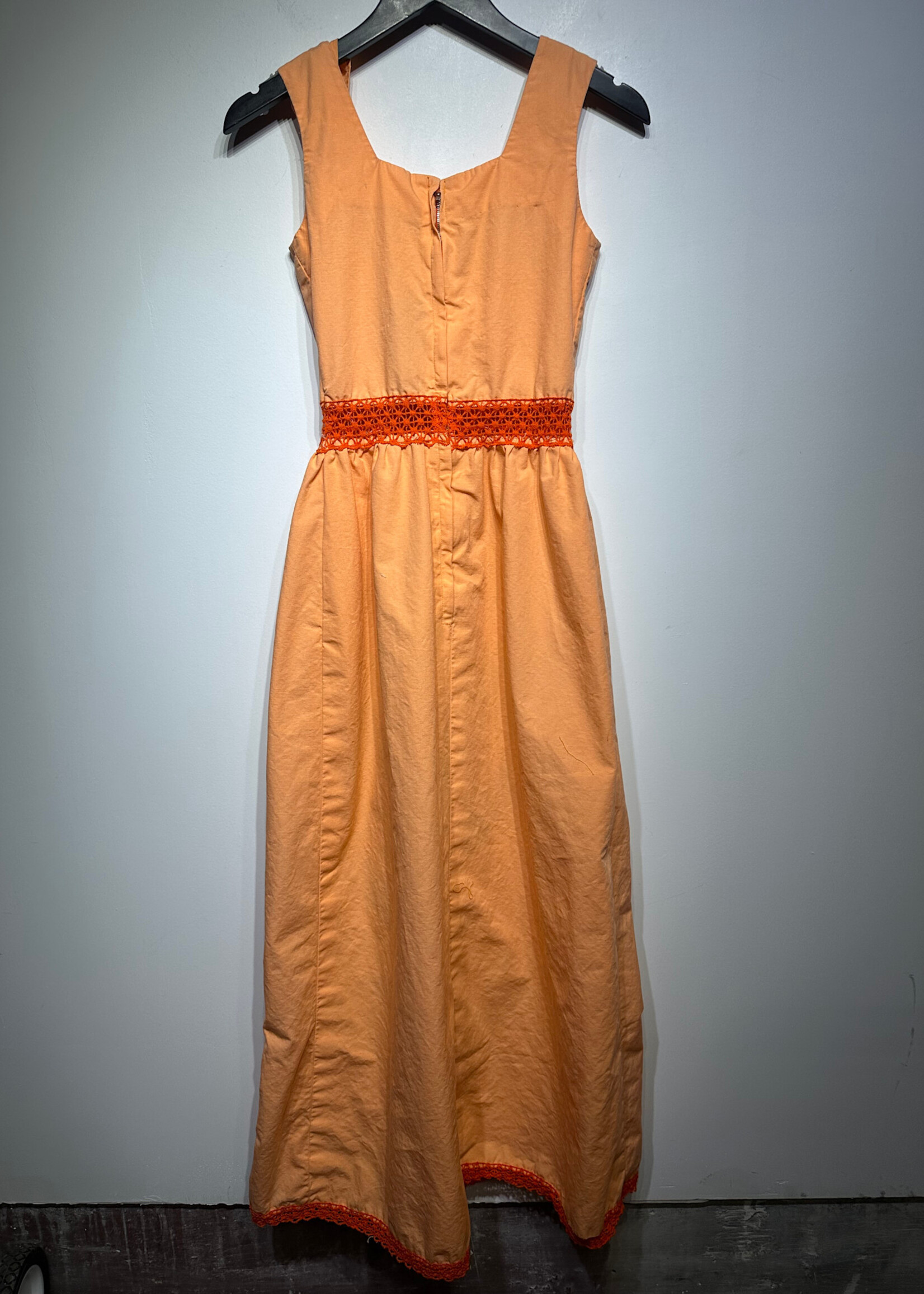 No Label 70s Peach Floral Dress XS
