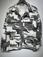 Military Surplus Grey Camo Button Up Jacket M