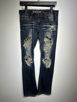 Machine Dark Wash Distressed Y2k Jean 28