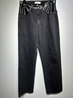 Abercrombie 90s Faux Leather Black Jeans Fem 30