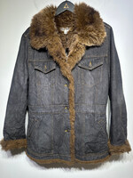 Marvin Richards Vintage Faux Fur Denim Jacket Fem XL