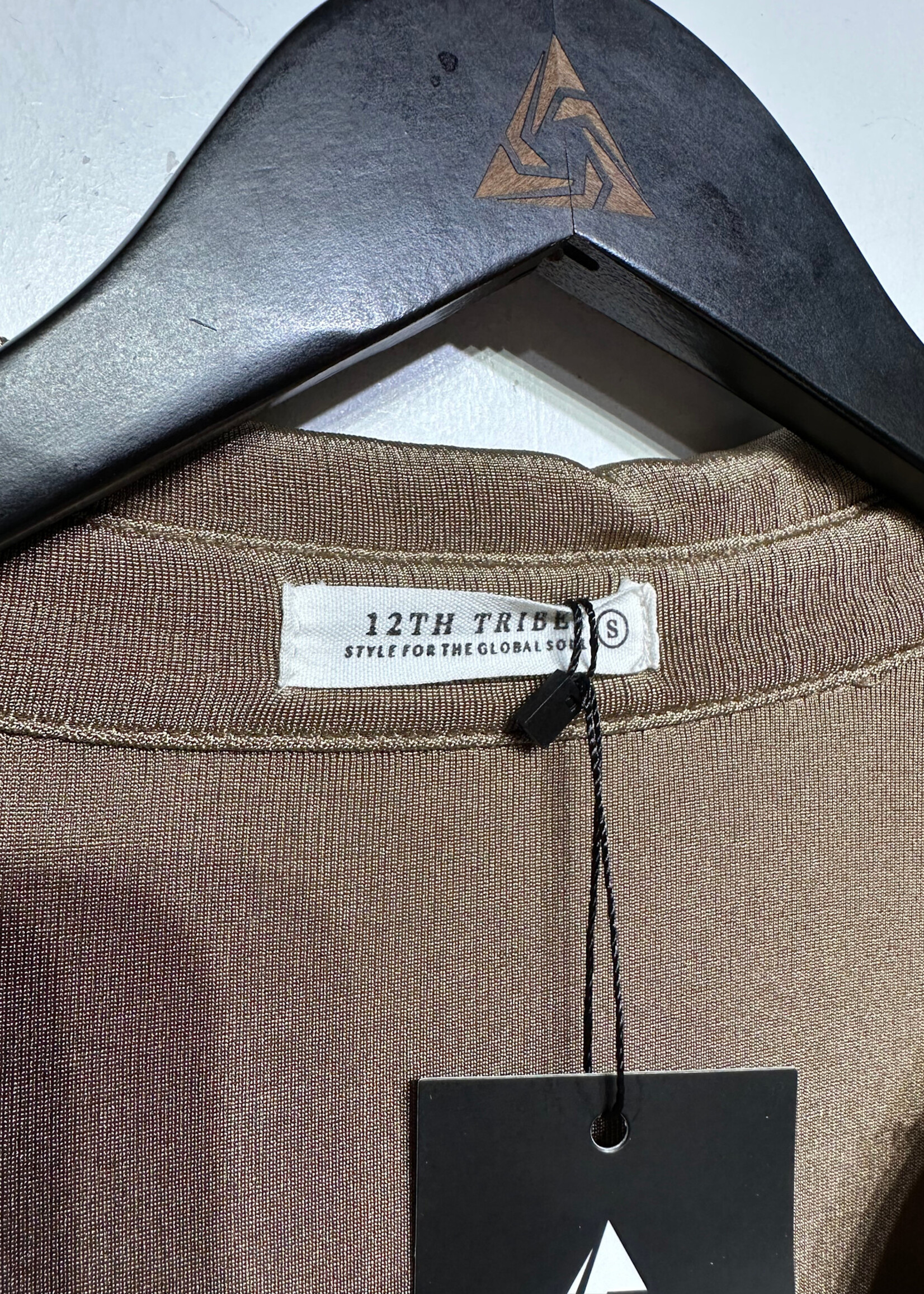 12th Tribe Tan Maxi LS Dress S