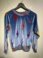 Aviation Nation Blue Velour Sweater XS