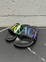 Versace Black Spellout Logo Slides 42.5/Masc 9.5