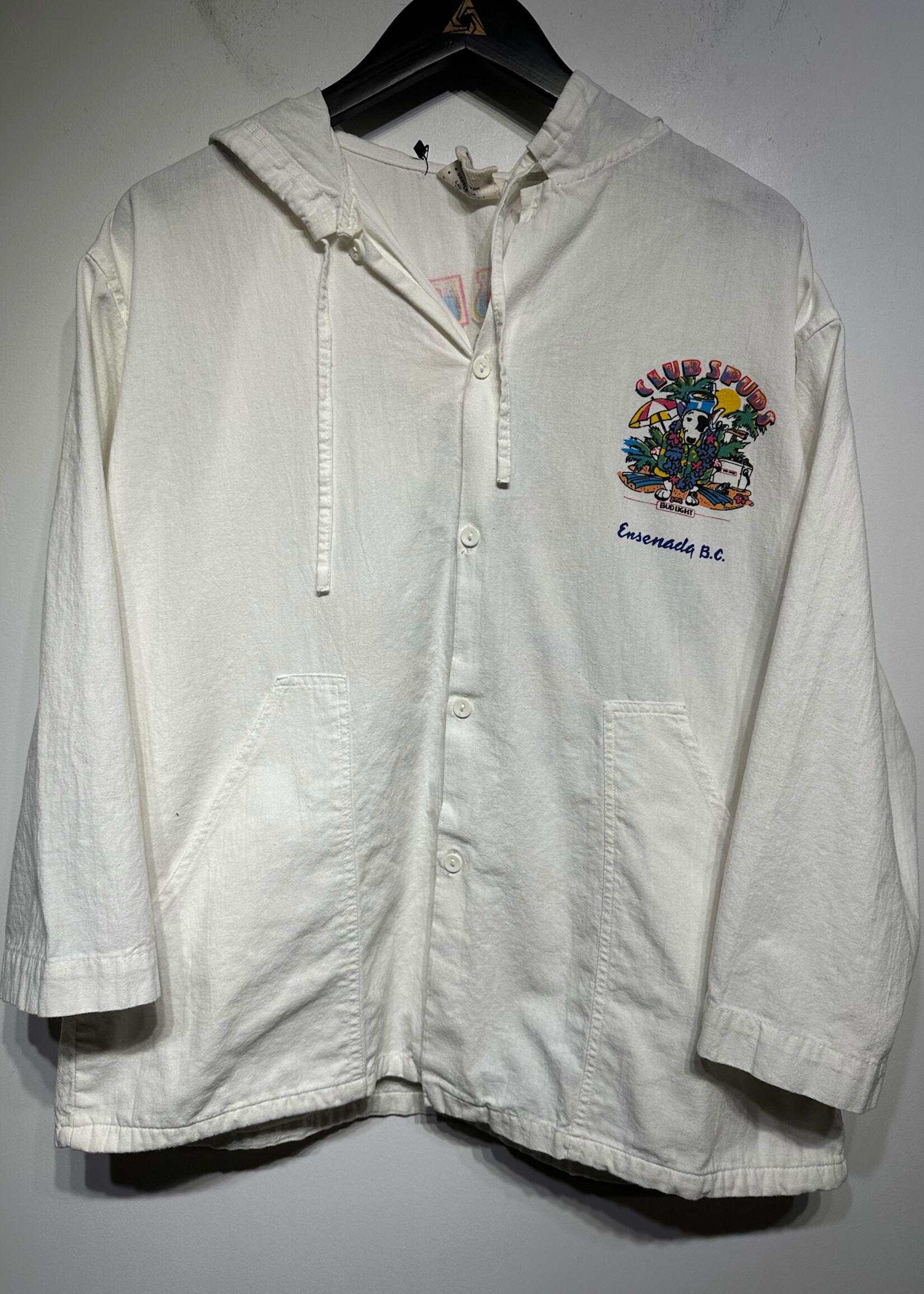 Bud Light Ensenada White Button Up Jacket Fits XL