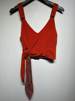 Free People Orange O Ring Tie Tank M