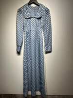 60s No Label Light Blue Polka Dot Dress S (27")