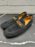 Gucci Black Suede Horsebit Loafers 9