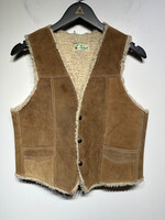 Genuine Leather Fur Lined Vest Fem M