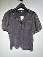 Free People NWT Puff Sleeve Waffle Knit Top M