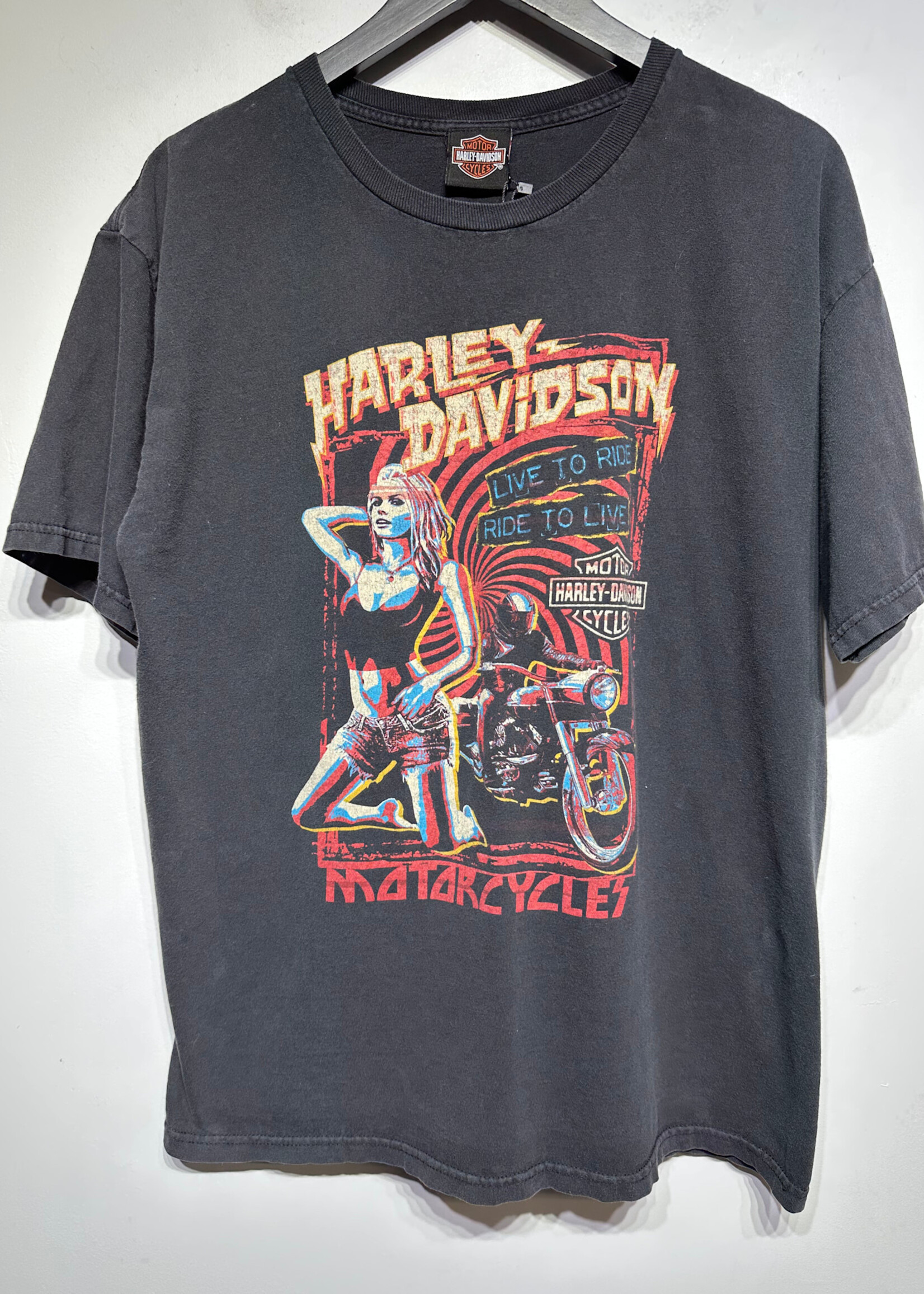 Harley Davidson Live To Ride Graphic Tee L