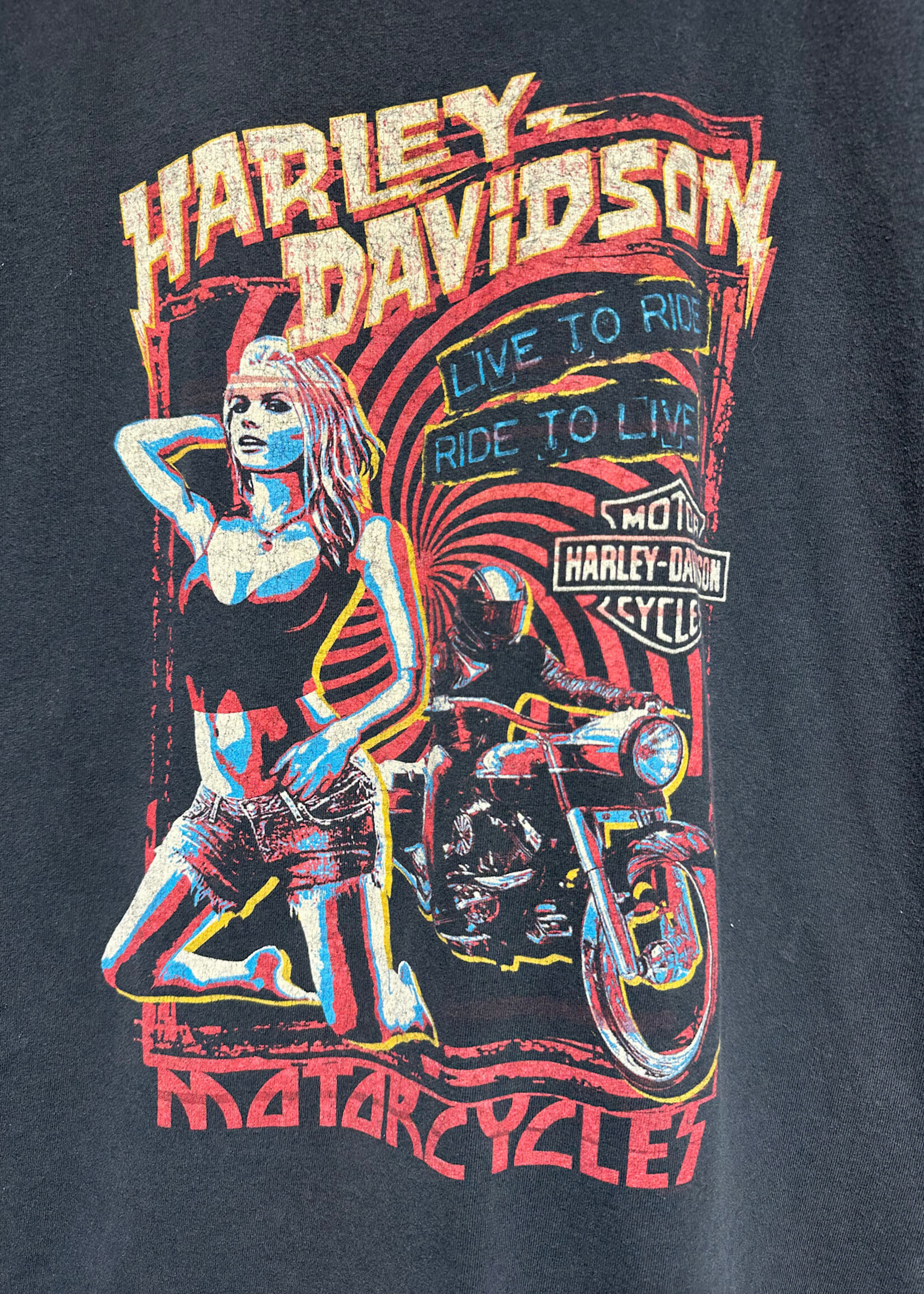 Harley Davidson Live To Ride Graphic Tee L