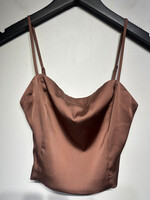 Sunday Best Mauve Satin Crop Tank XXS