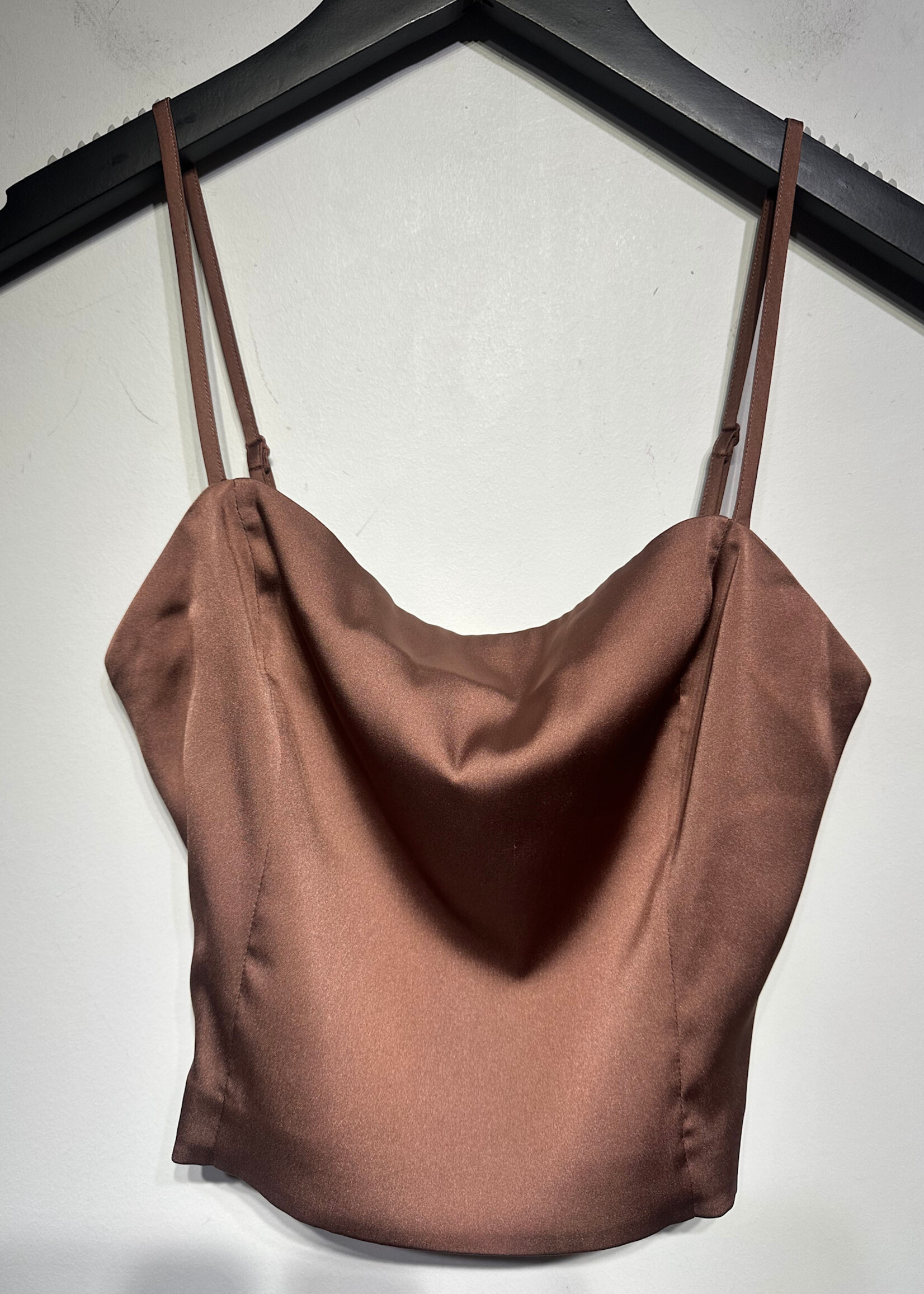 Sunday Best Mauve Satin Crop Tank XXS