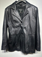 Fionte Black Leather Blazer Fem L