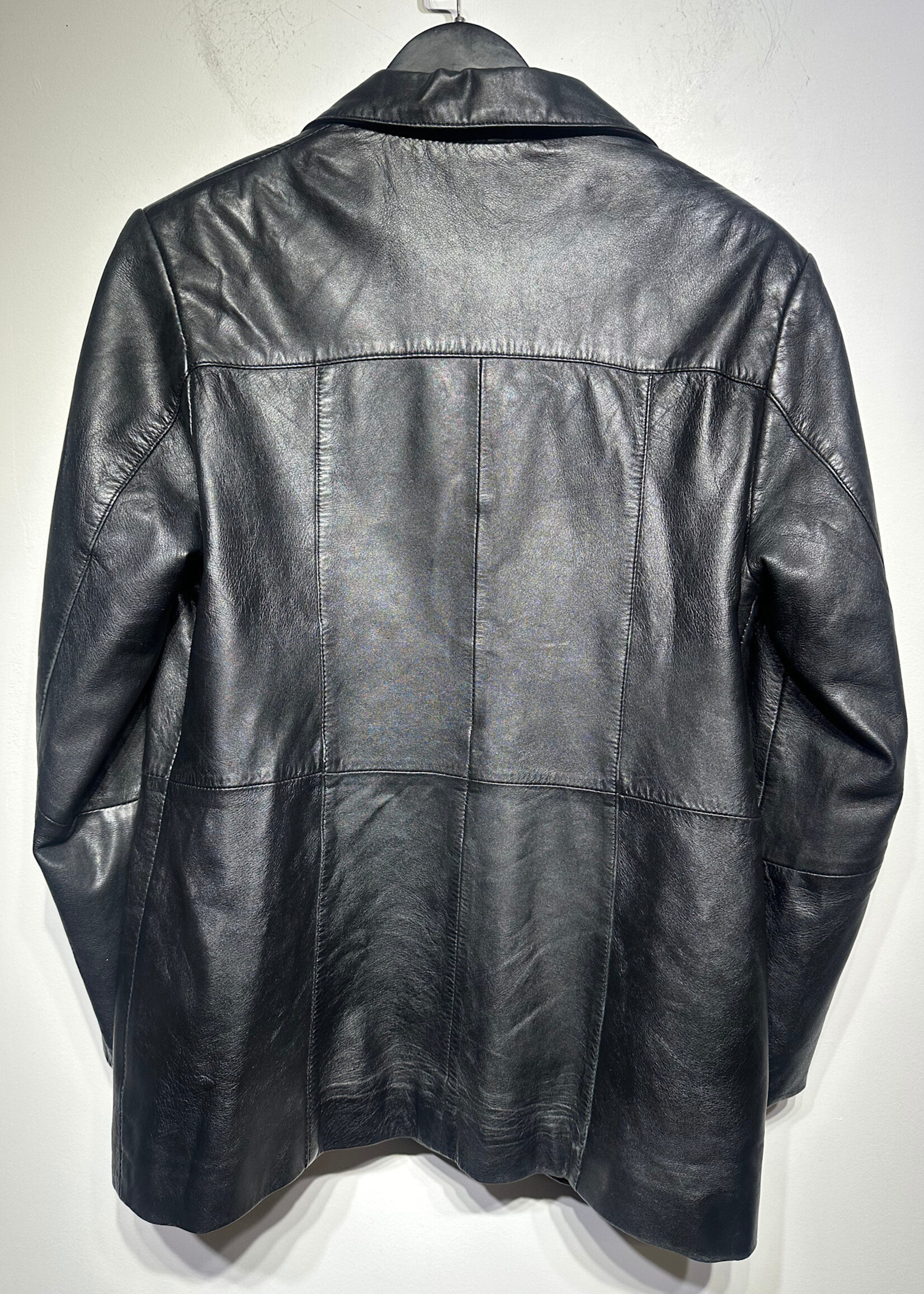 Fionte Black Leather Blazer Fem L