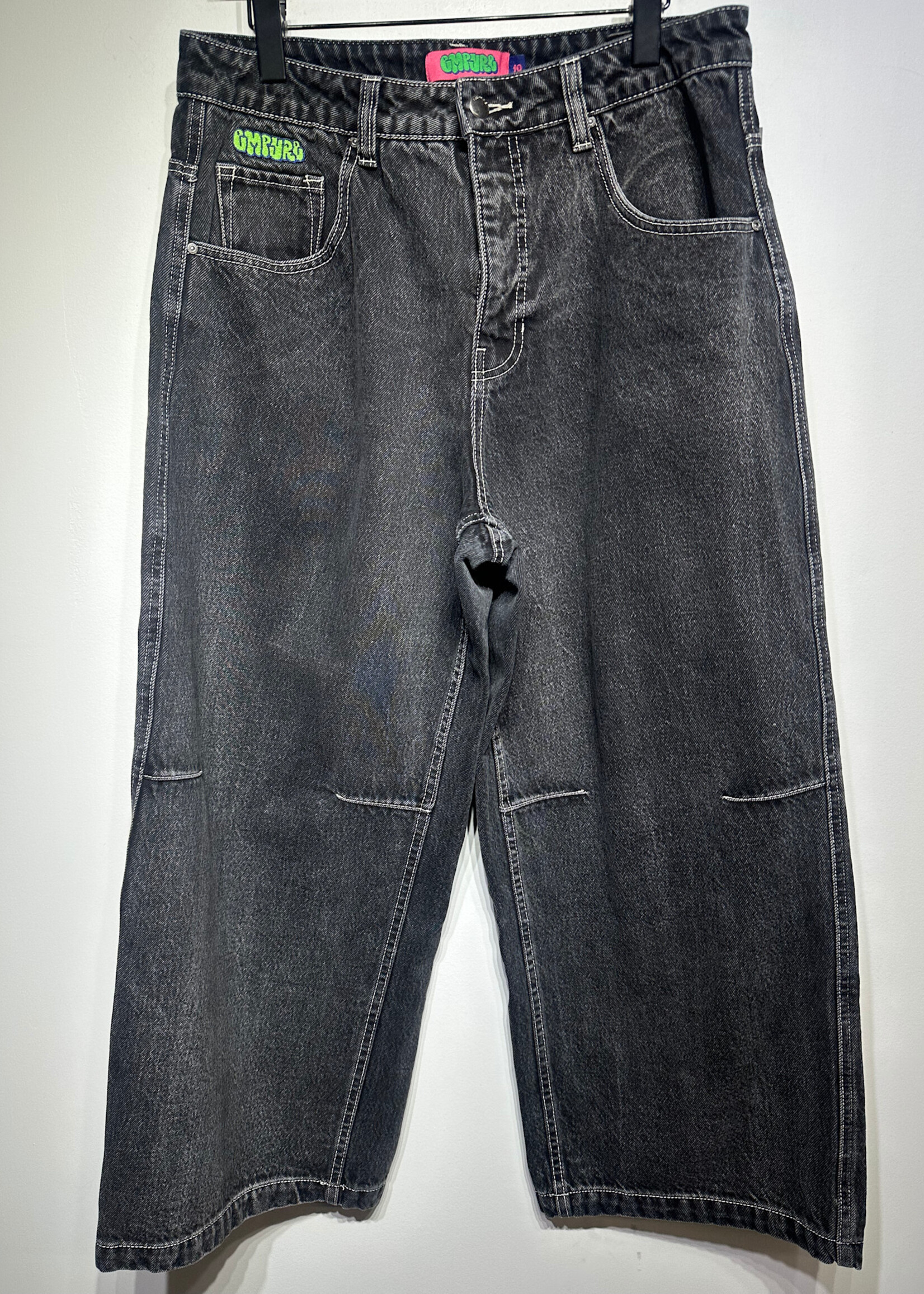 Empyre Black Baggy Knee Stitch Denim Unisex 33