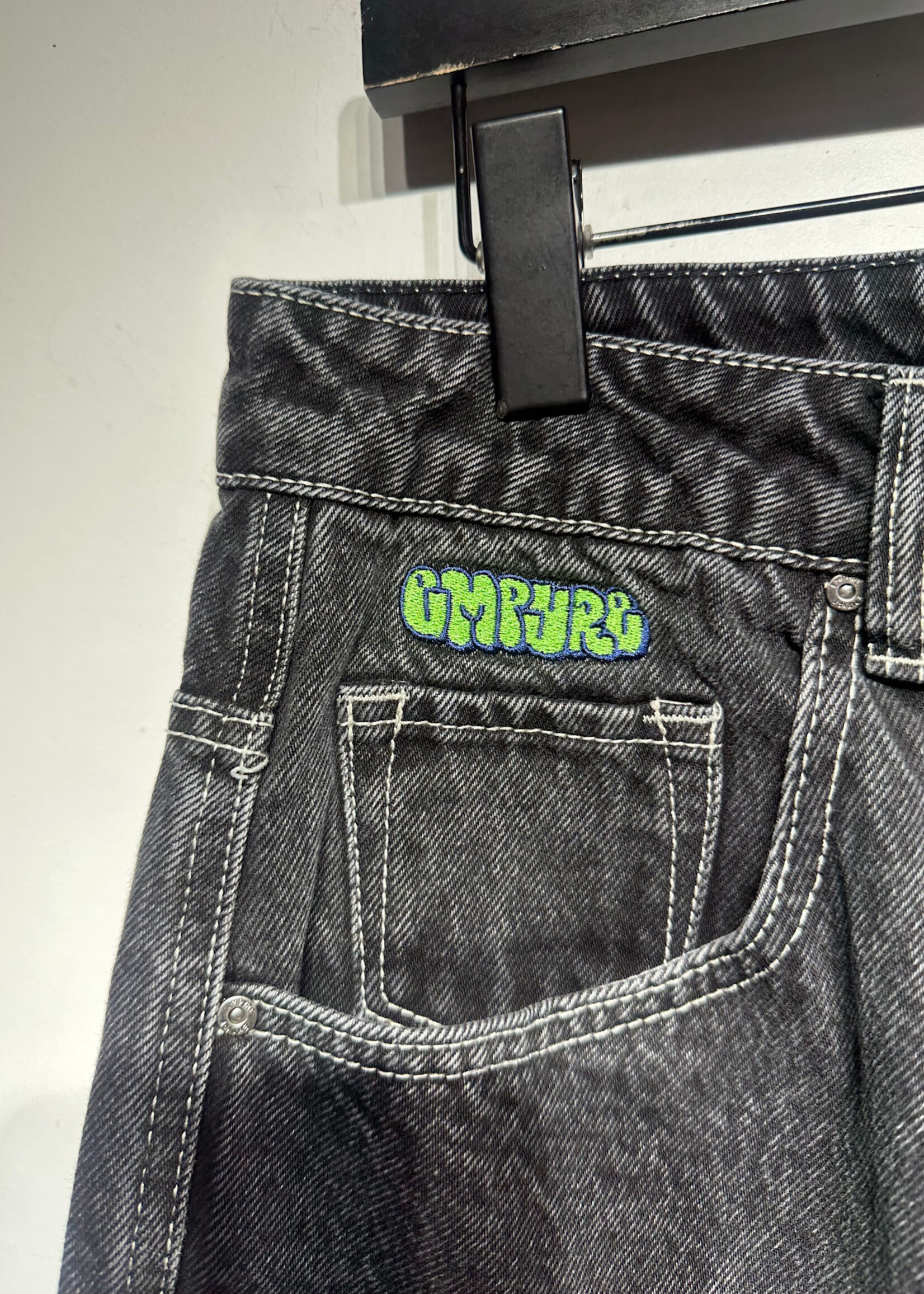 Empyre Black Baggy Knee Stitch Denim Unisex 33