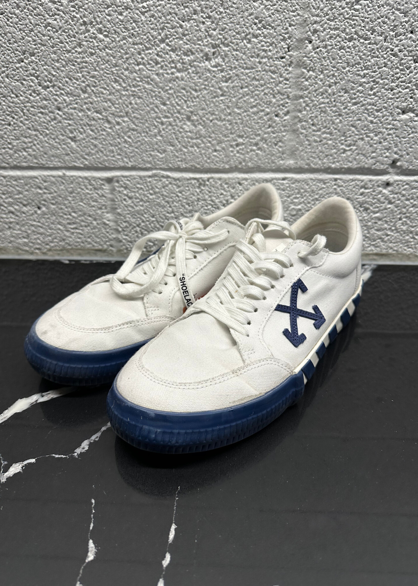 Off White Navy Logo Sneakers 43/Masc 10