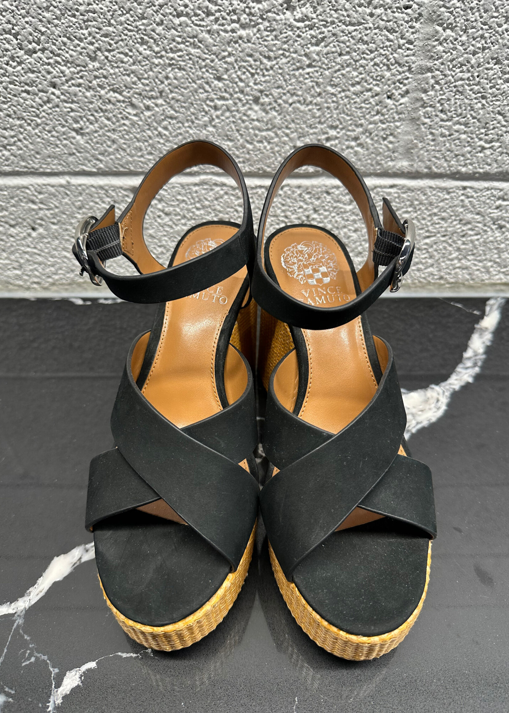 Vince Camuto Platform Cross Strap Heels Fem 8