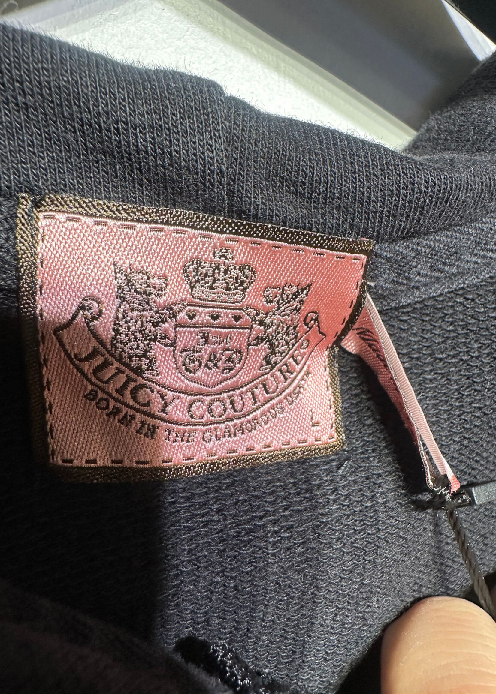 Juicy Couture Black Pink Zip Hoodie L