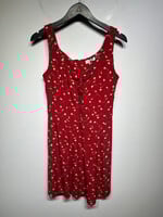 Ann Taylor Red Floral Vintage Dress L