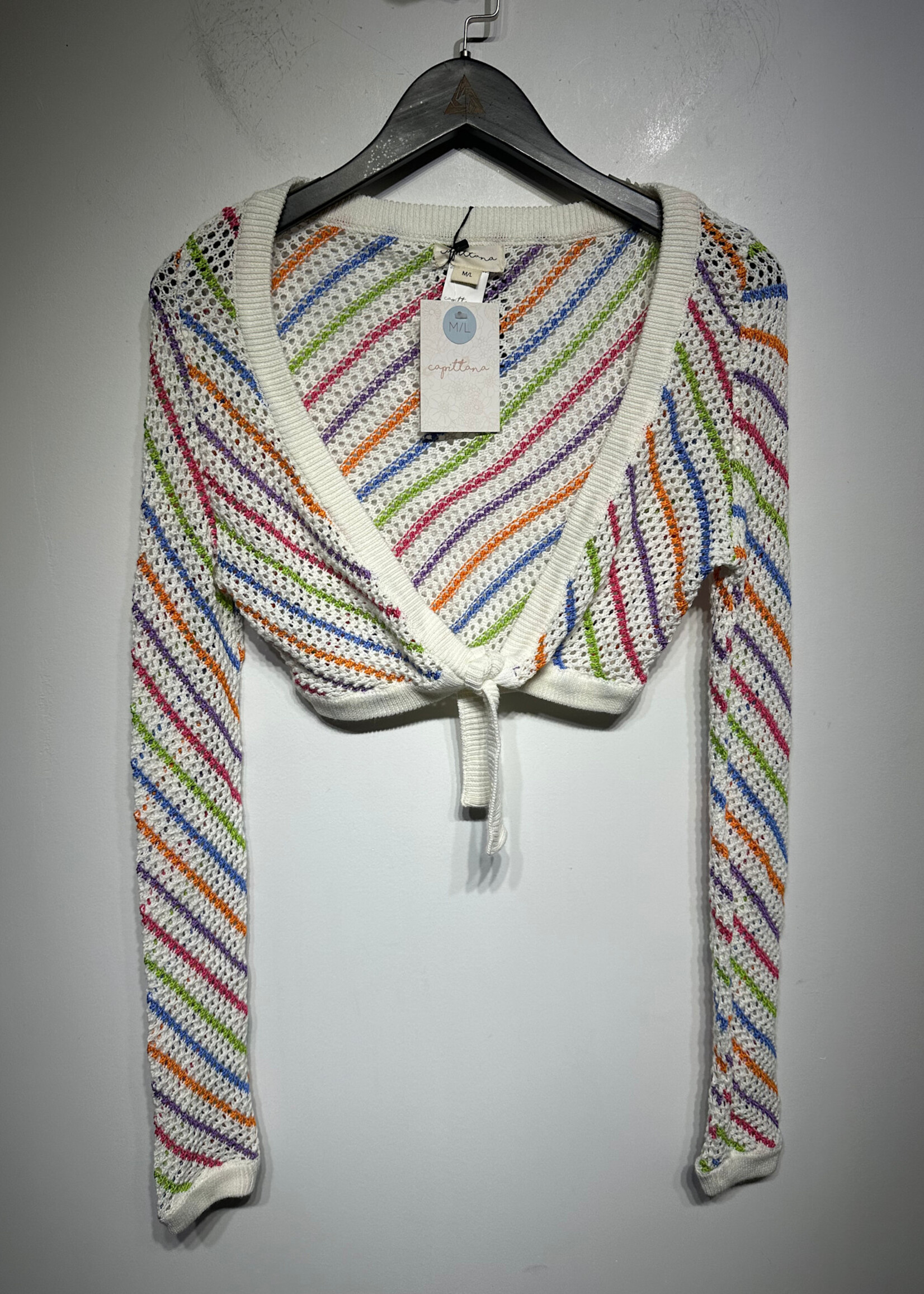 NWT Capittana Knit Tie Crop LS M/L