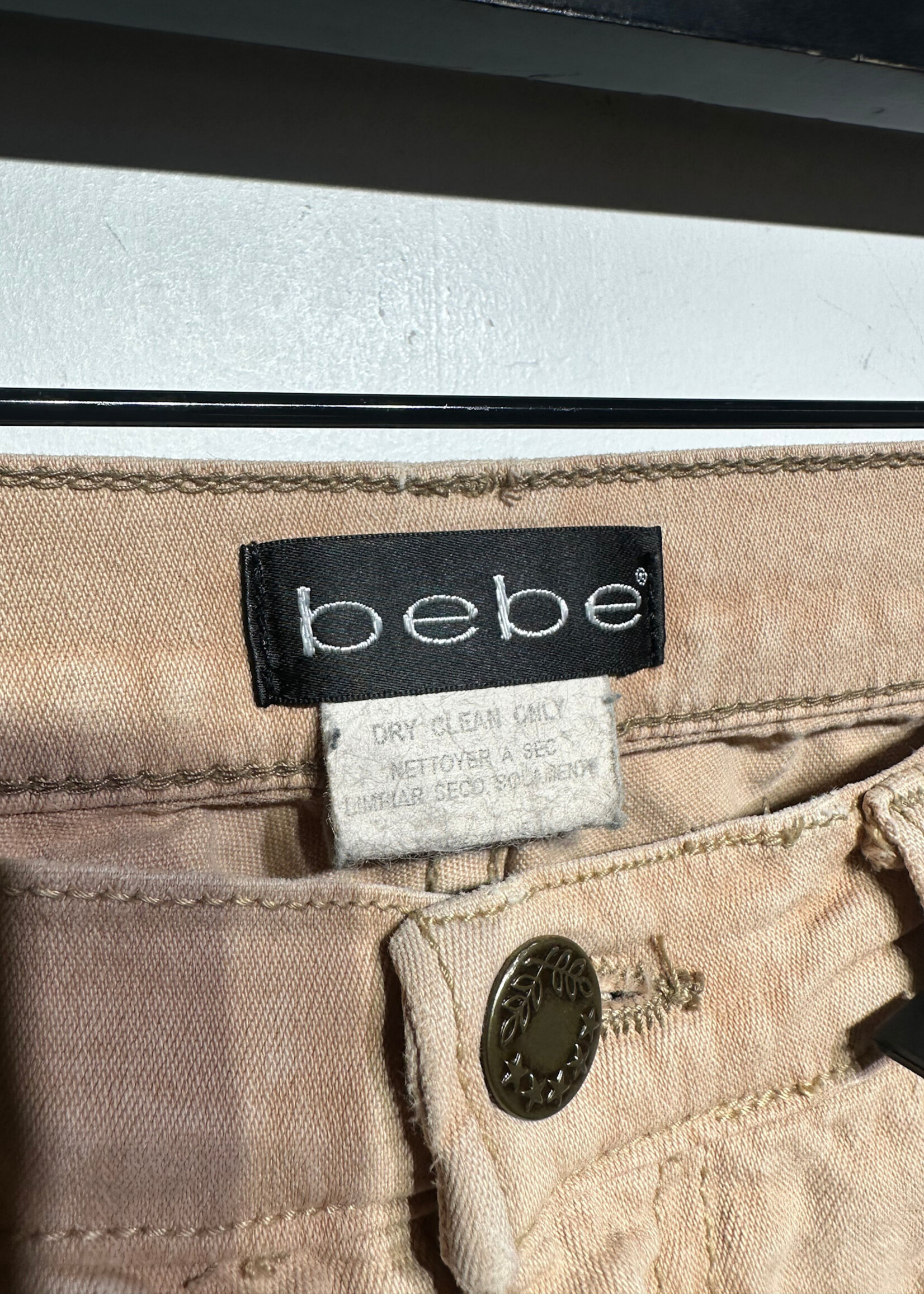 Bebe Tan Lace Flare Pants Fem 28