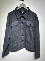 Roomates Cropped Button Up Jacket Black L
