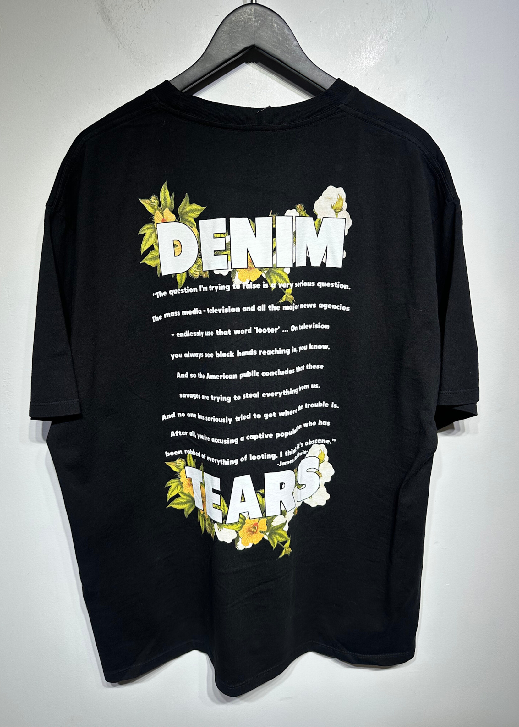 Denim Tears James Baldwin Black Tee XXL