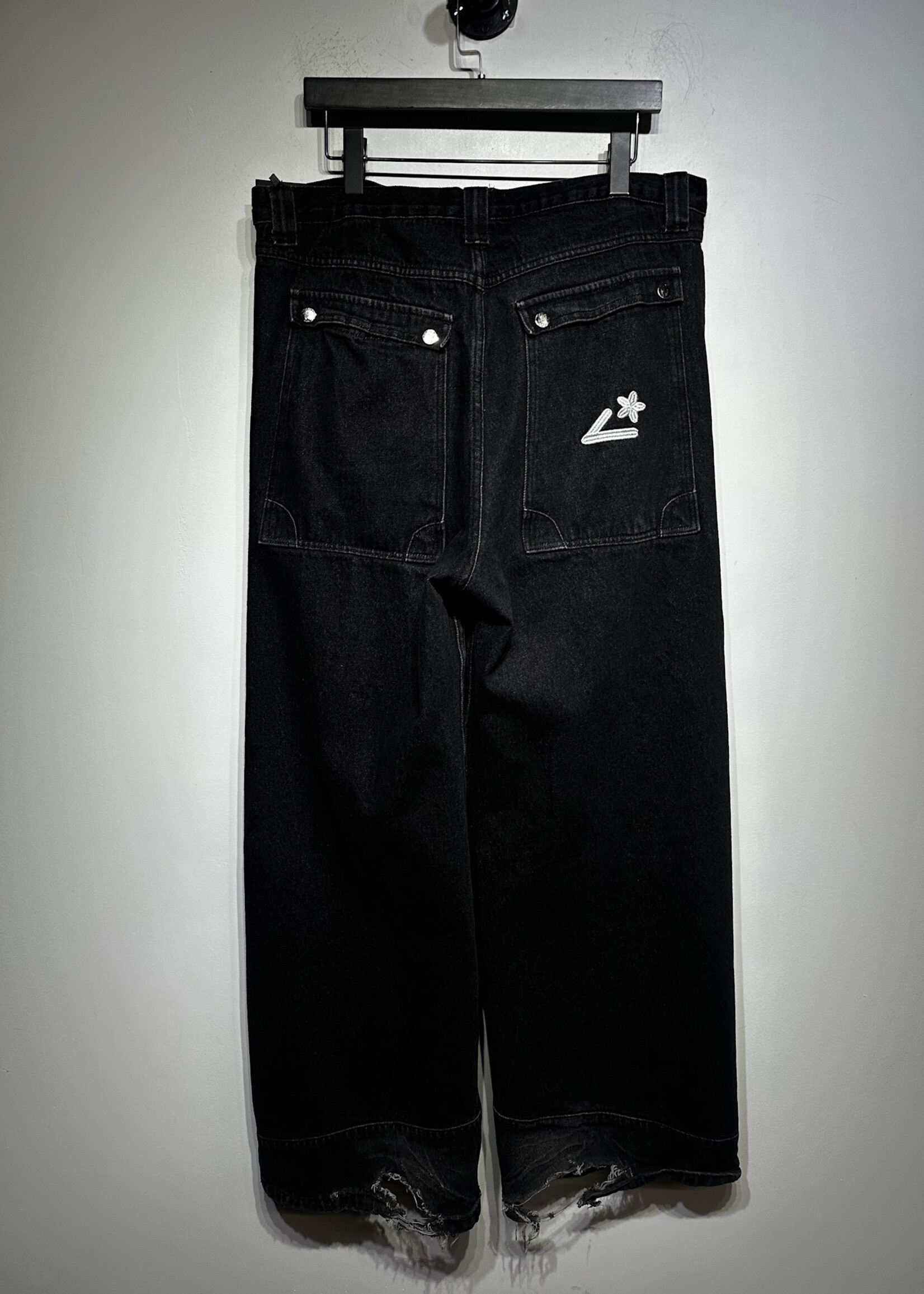 Liquid Lagoon Black Extra Baggy Cargos Masc 38 As Is
