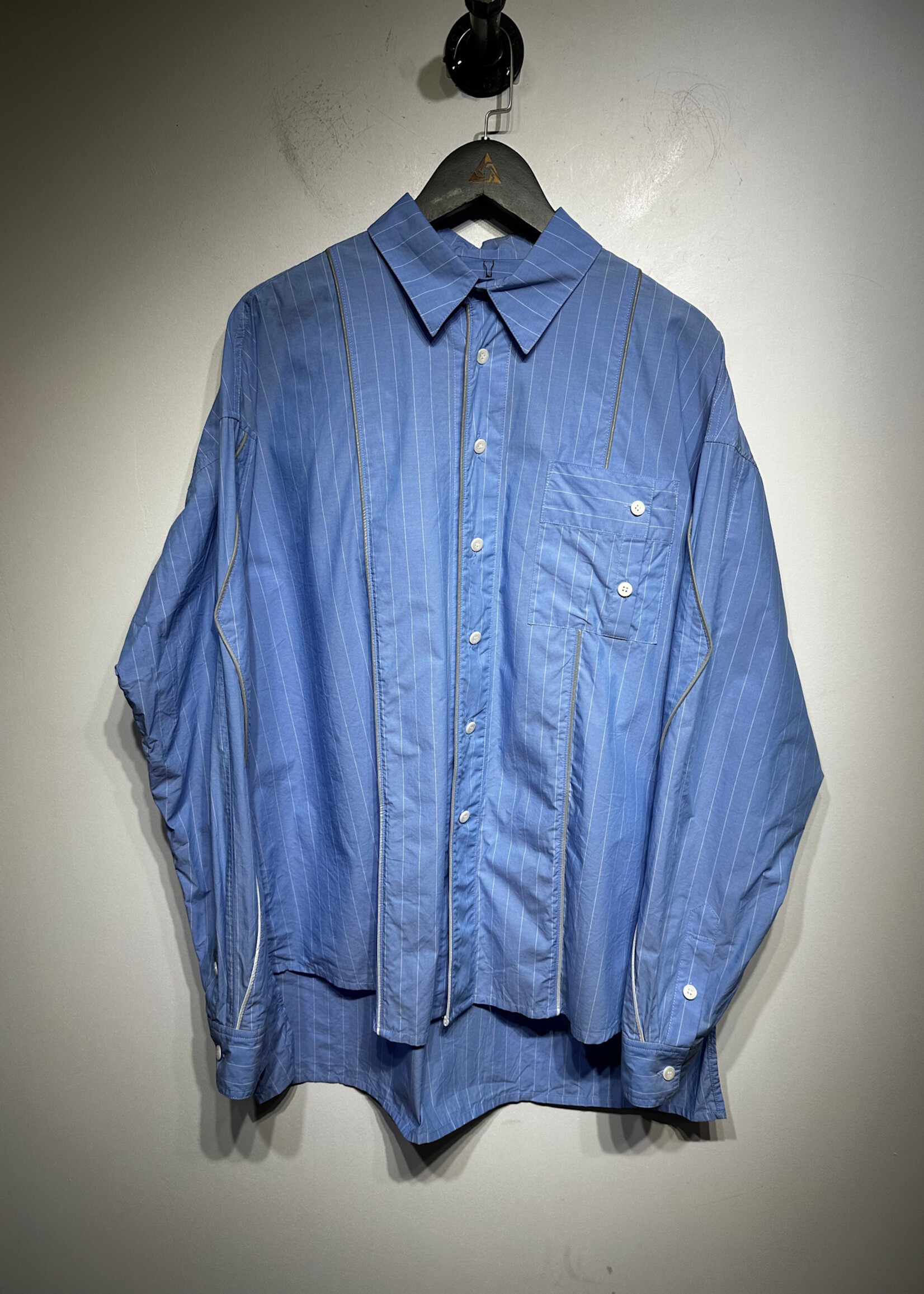 Ader Error Blue Pinstripe LS Button Up XL