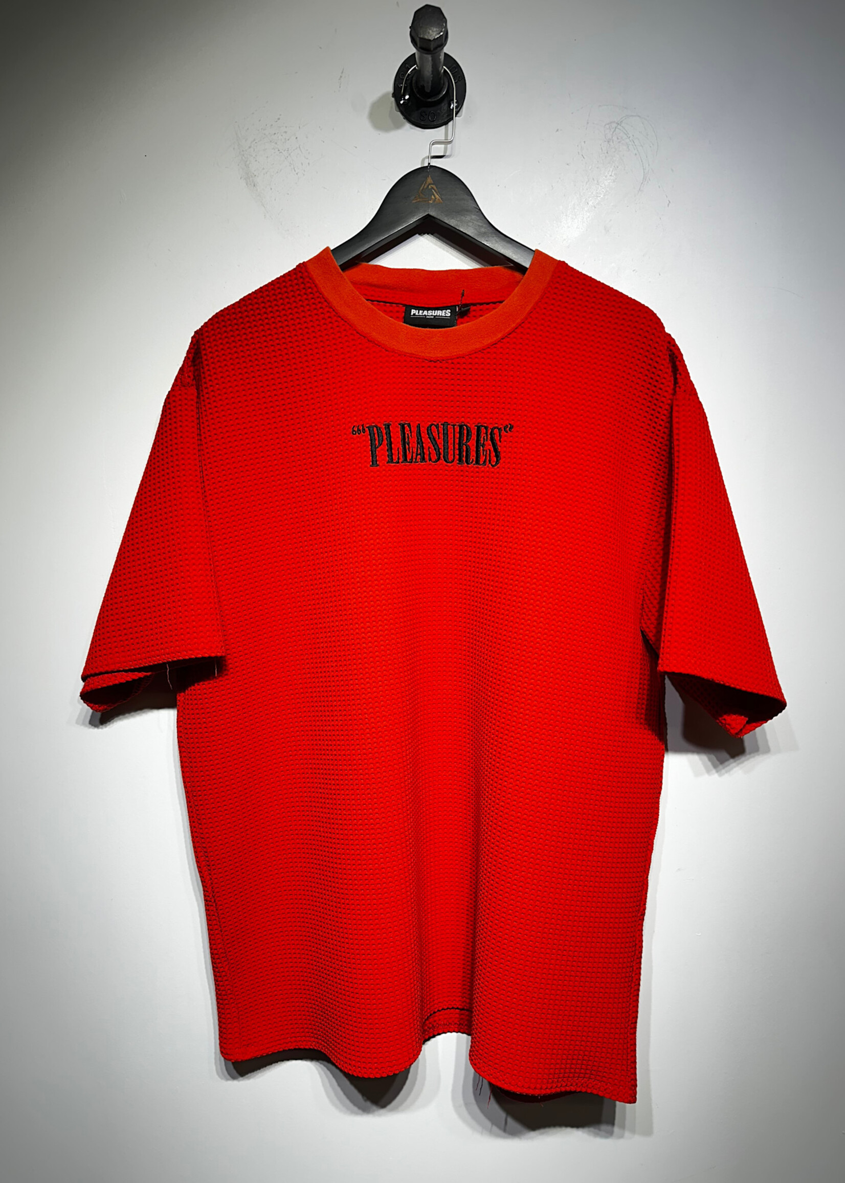 Pleasures Waffle Knit Red Tee XL