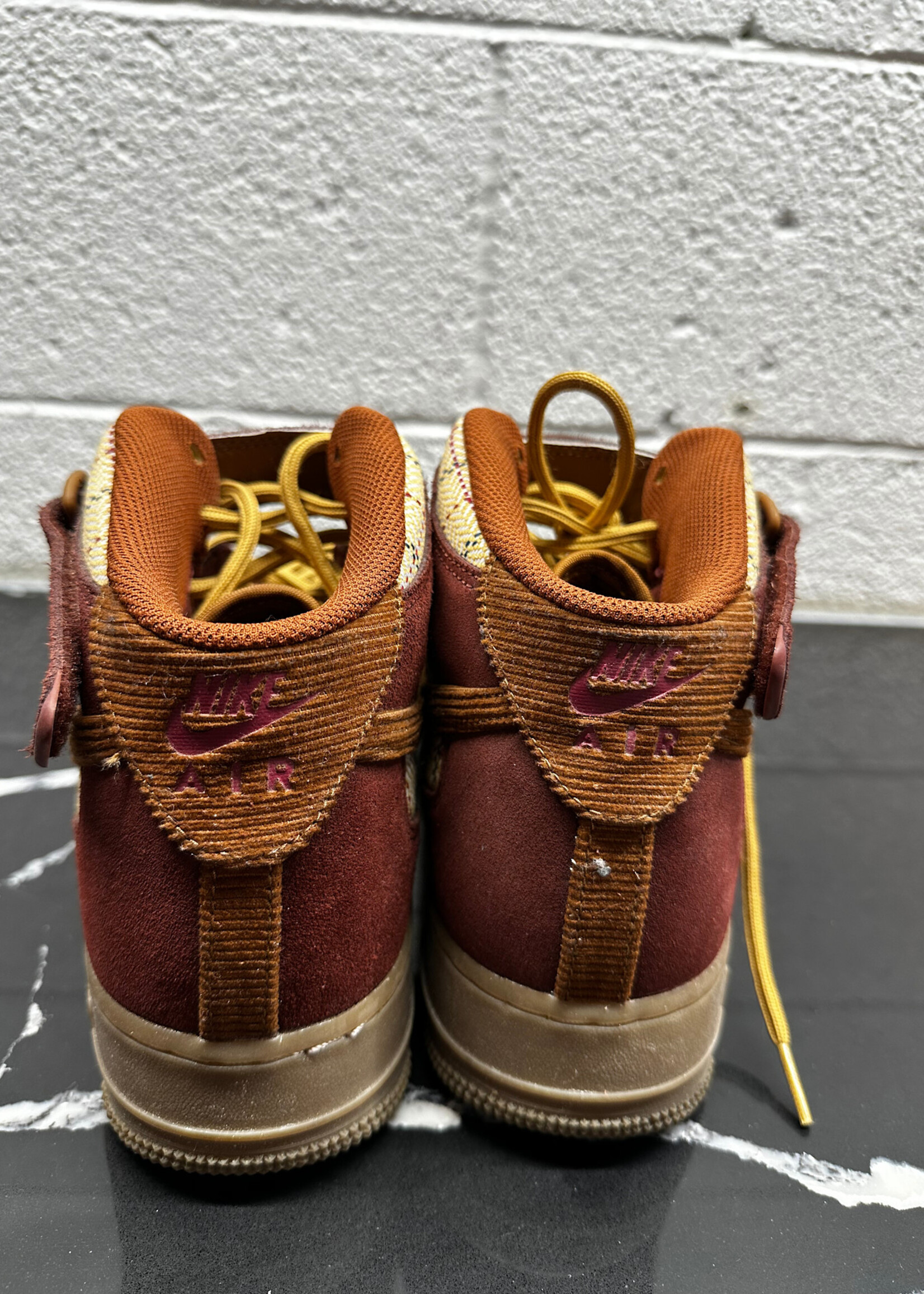Nike AF1 Maroon Plaid High Tops 11