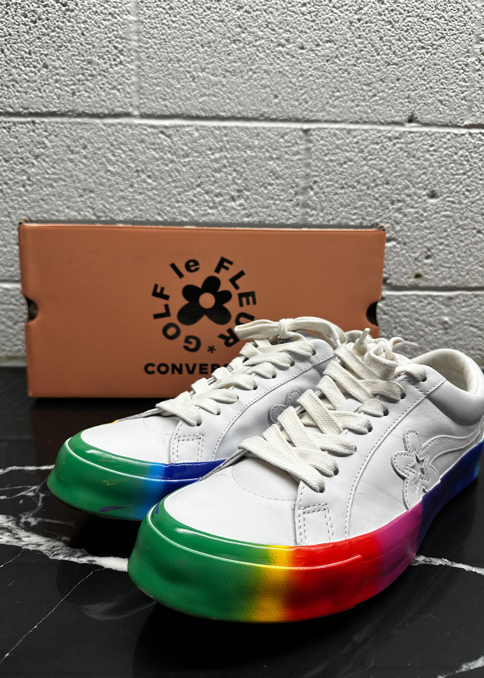 Converse x Golf White Rainbow Sole Sneakers 11