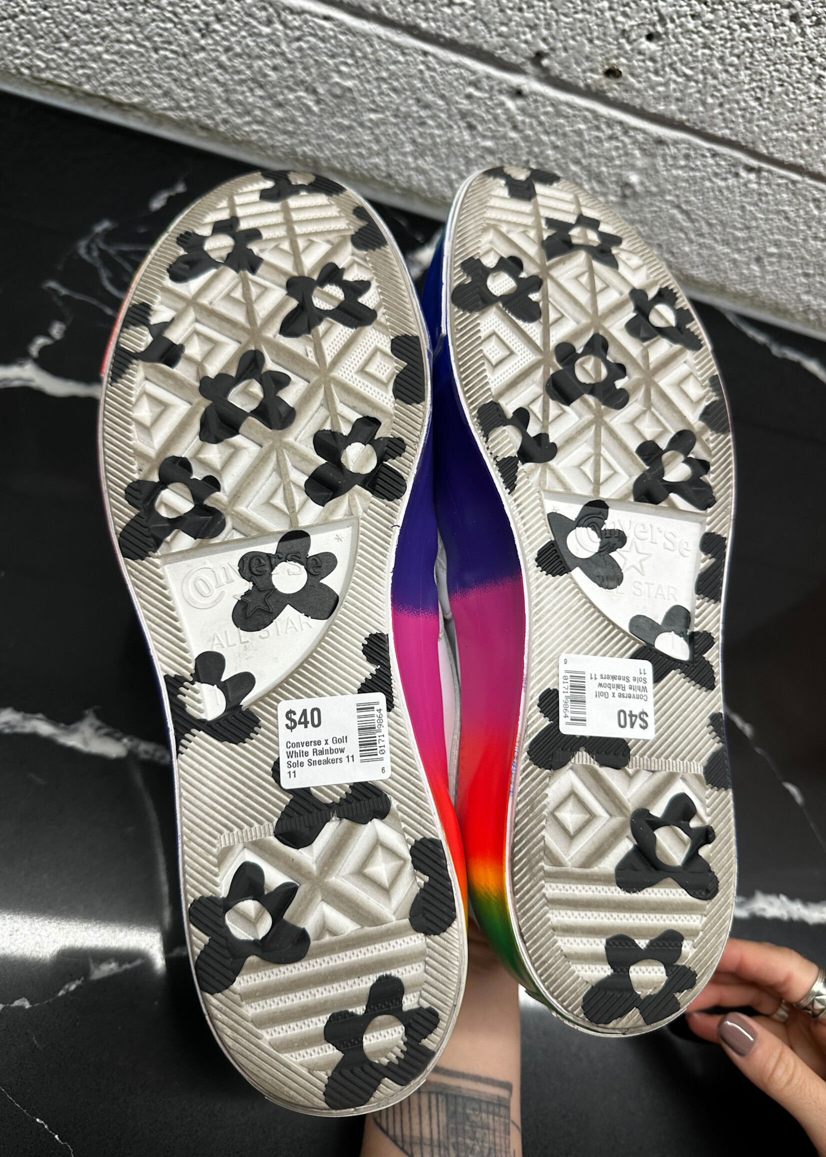 Converse x Golf White Rainbow Sole Sneakers 11
