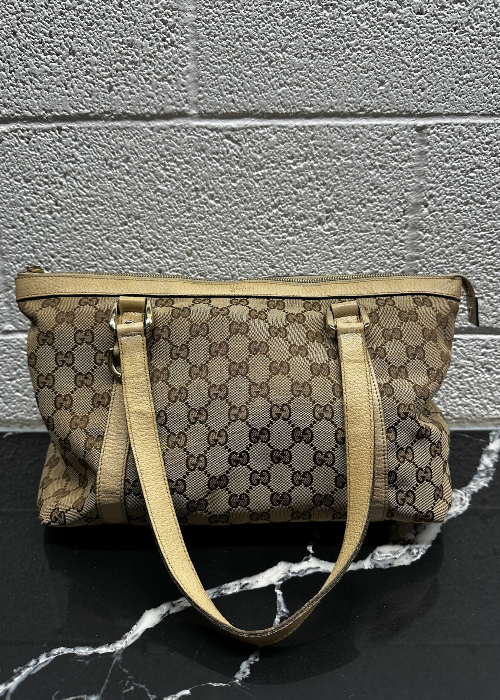 Gucci Abbey Leather Monogram Handbag