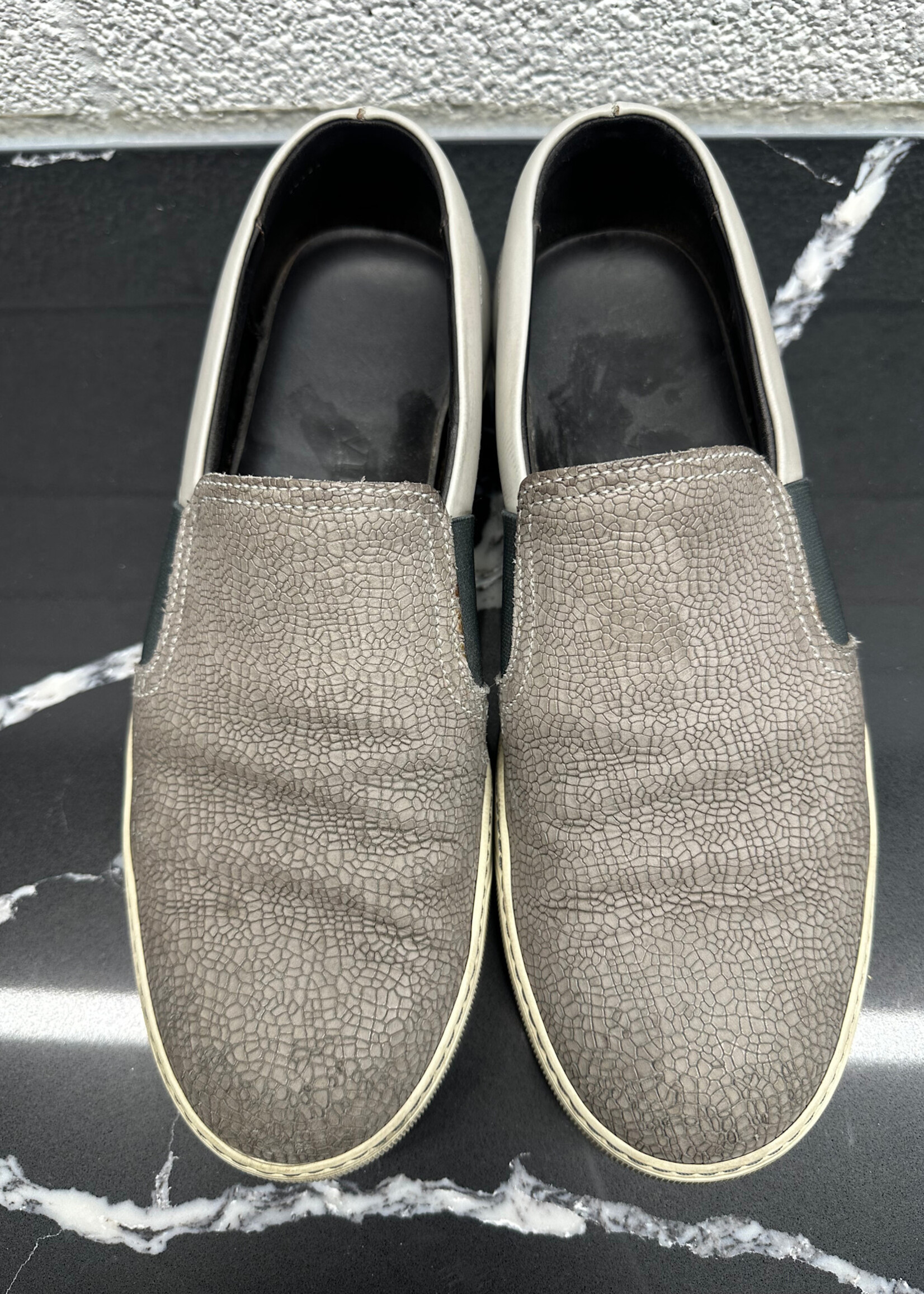 Lanvin Grey Stingray Leather Slip On Masc 9