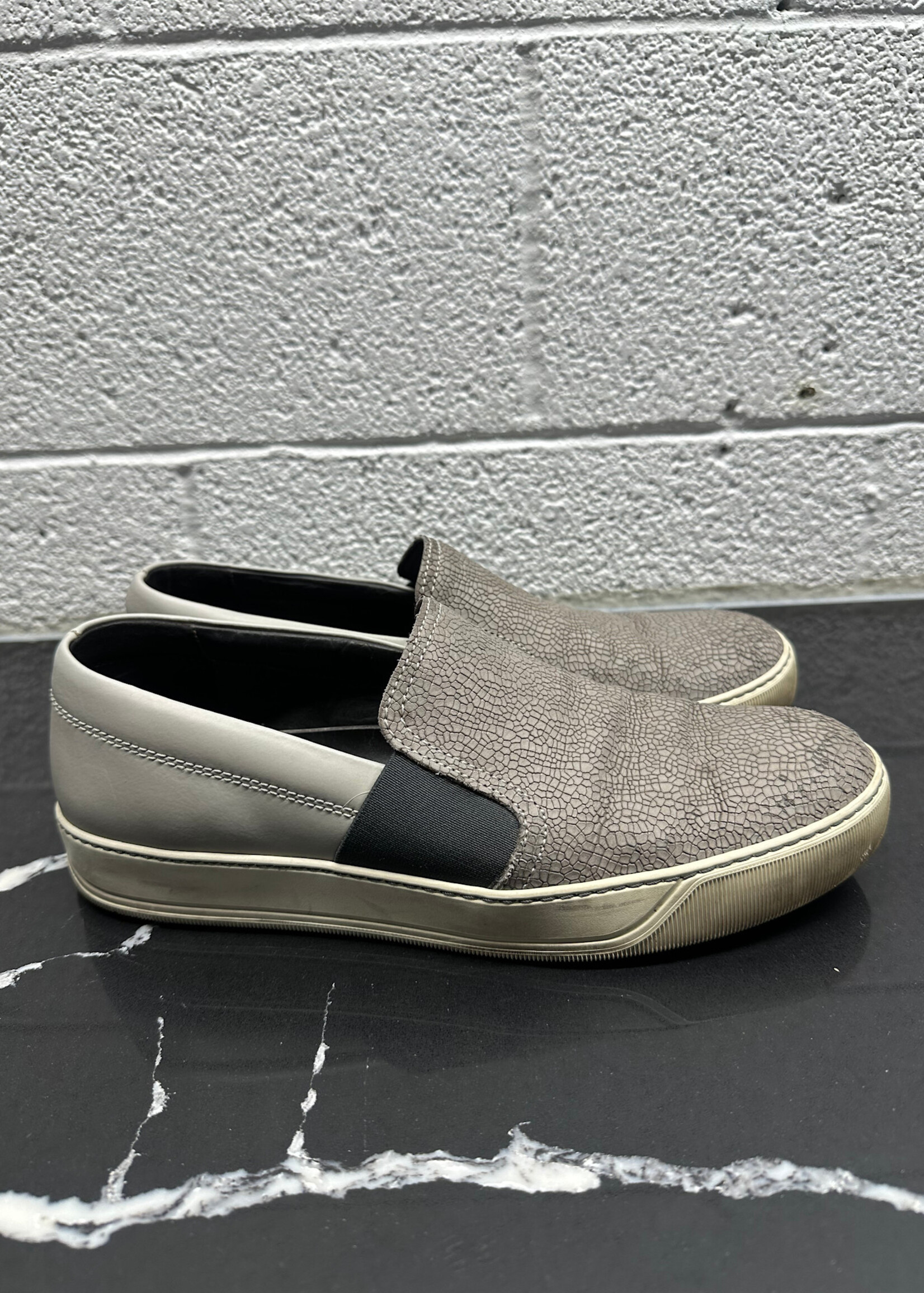 Lanvin Grey Stingray Leather Slip On Masc 9